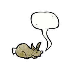 cartoon rabbit with speech bubble