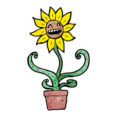 sunflower cartoon character