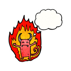 little devil with thought bubble