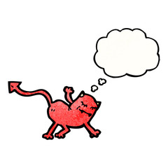 little devil with thought bubble