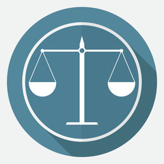 Icon Scale on white circle with a long shadow