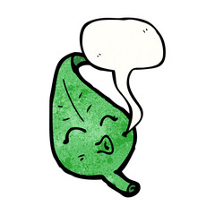 cute leaf with speech bubble cartoon