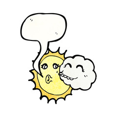 sun and cloud cartoon