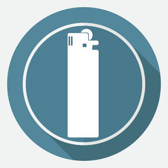 Icon lighter on white circle with a long shadow