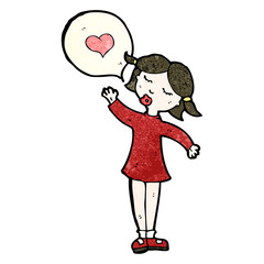 cartoon girl in love