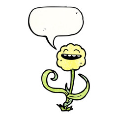 cute cartoon flower with speech bubble