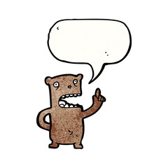 cartoon bear explaining his point