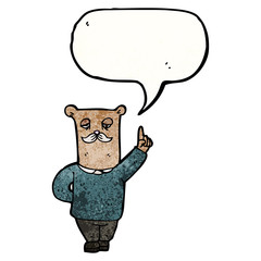 cartoon bear explaining his point