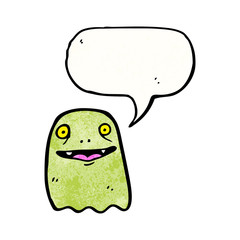 ghost with speech bubble cartoon