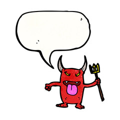 little devil with speech bubble
