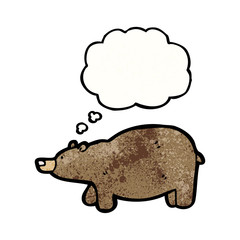 cartoon bear with thought bubble