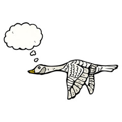 Obraz premium cartoon flying goose