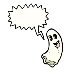 cartoon ghost with speech bubble