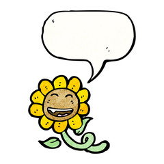 sunflower with speech bubble