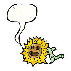 sunflower with speech bubble
