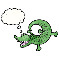 happy cartoon crocodile