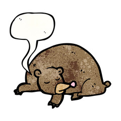 cartoon sleeping bear