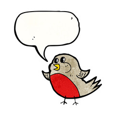 robin with speech bubble cartoon