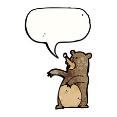 cartoon bear with speech bubble