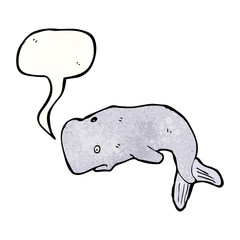 cartoon whale with speech bubble