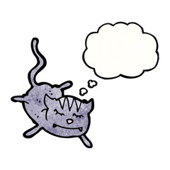 cartoon cat with thought bubble
