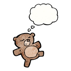 cute cartoon teddy bear with thought bubble