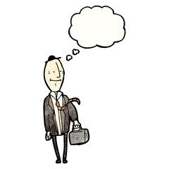 cartoon egghead businessman