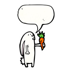 cartoon rabbit holding carrot