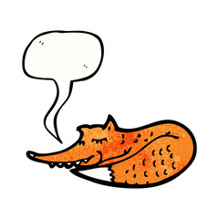 sleeping fox cartoon