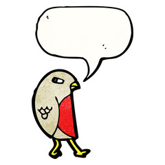 cartoon robin with speech bubble