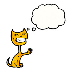 cartoon cat with thought bubble