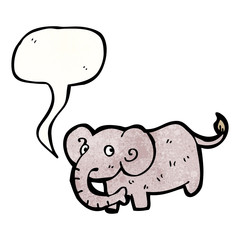 cartoon elephant with speech bubble