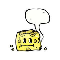 cartoon cheese with face