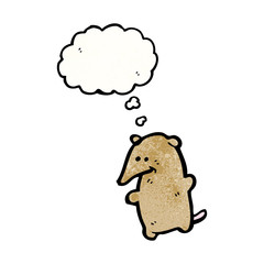 cute cartoon shrew with thought bubble