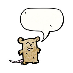 cartoon mouse with  speech bubble