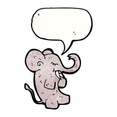 cartoon elephant with speech bubble