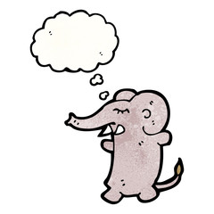 cartoon elephant with thought bubble