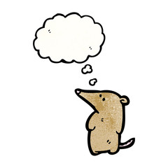 cute cartoon shrew with thought bubble