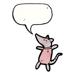 cartoon mouse with  speech bubble