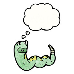 cartoon snake with thought bubble