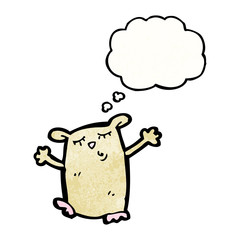 cartoon hamster with thought bubble