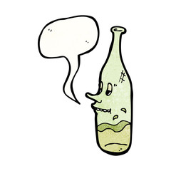 happy wine bottle cartoon character