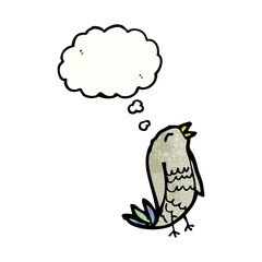 cartoon bird with thought bubble