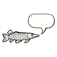 cartoon fish with speech bubble