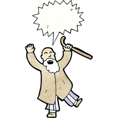 cartoon old man shouting