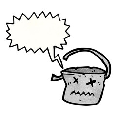 cartoon broken old bucket
