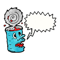 crazy food can cartoon