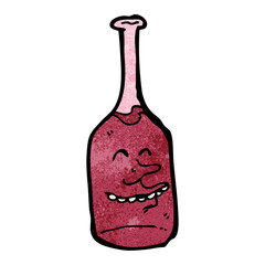 cartoon red wine bottle