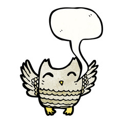 cartoon owl with speech bubble