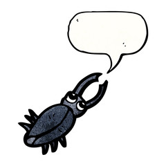 cartoon bug  with speech bubble